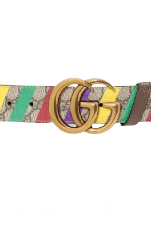 Gucci Striped belt with Double G