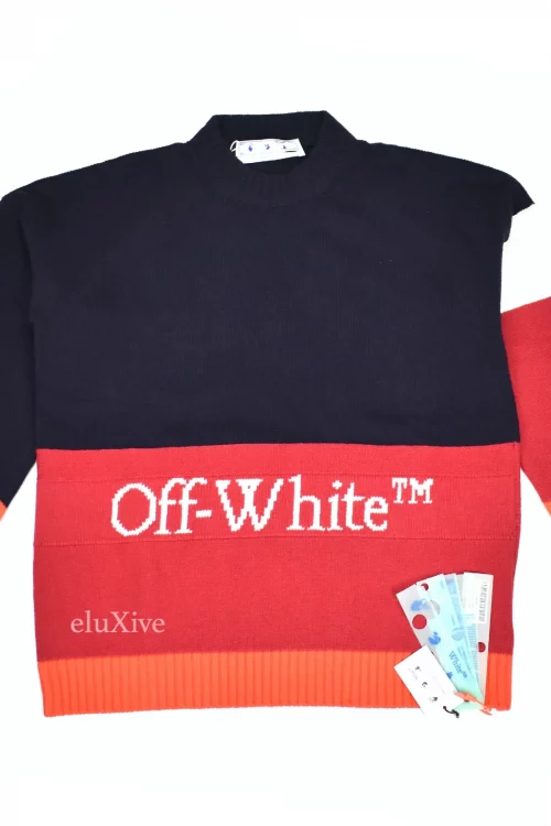 Off-White Color Block Logo Knit Sweater