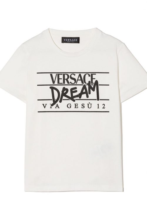 Versace  fluorescent logo cotton T-shirt