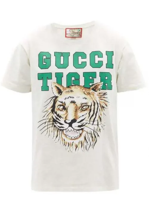 Gucci – Gucci Tiger-Print Cotton-Jersey T-Shirt
